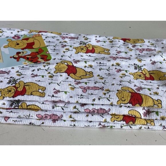 2 Pack Disney Winnie the Pooh Piglet Floral Spring Kitchen Towels 16 X 26” NEW - Picture 5 of 16